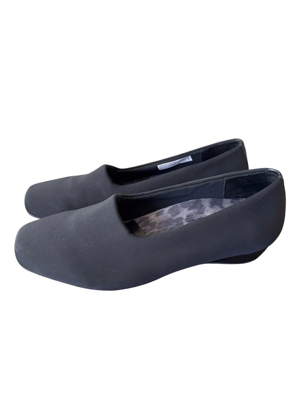 Vionic 386 Powell Black Demi‎ Wedge Slip On Flat Size 8 NWT